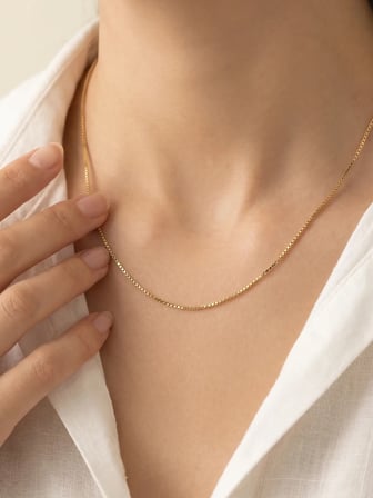 14 Ayar Altın Küp Model Zincir Kolye