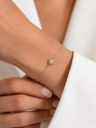 14 Ayar Altın Güneş Model Bileklik