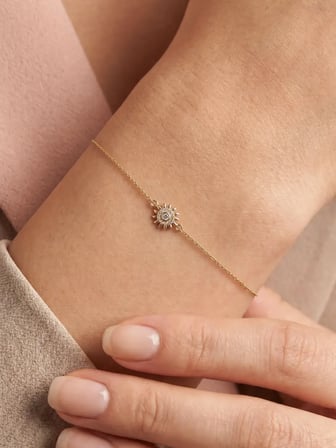 14 Ayar Altın Güneş Model Bileklik
