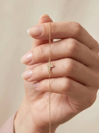 14 Ayar Altın Kelebek Model Bileklik
