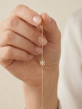 14 Ayar Altın Kar Tanesi Model Bileklik