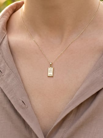 14 Ayar Külçe Model Minimal Kolye