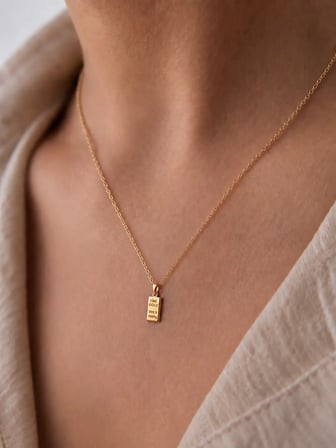 14 Ayar Külçe Model Minimal Kolye