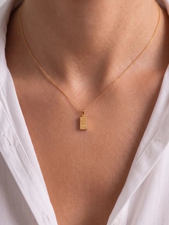 14 Ayar Külçe Model Minimal Kolye