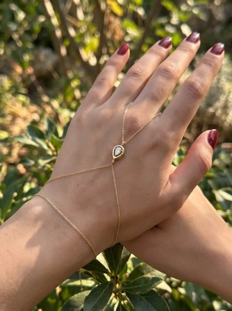 14 Ayar Damla Model Taşlı Şahmeran