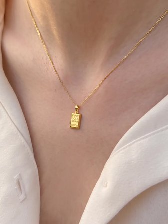 8 Ayar Gold Mini Külçe Kolye