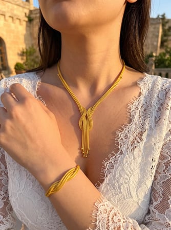 8 Ayar İtalyan Aşk Düğümü Kalze Set