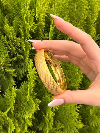 8 Ayar Altın Baklava Desen Bilezik
