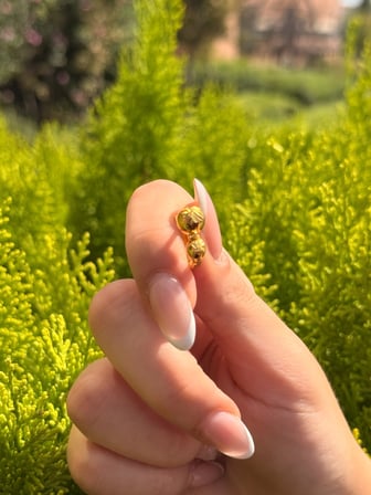 8 Ayar Altın Geometrik Küpe