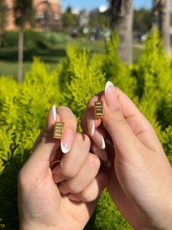 8 Ayar Altın Külçe Küpe Model