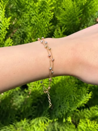 14 Ayar Altın İkili Dorika Model Bileklik
