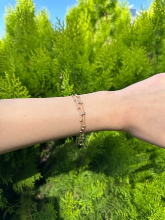 14 Ayar Altın Üçlü Dorika Model Bileklik
