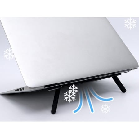 2 Kademeli Katlanabilir ve Yapışkanlı Laptop Standı Siyah CM-438