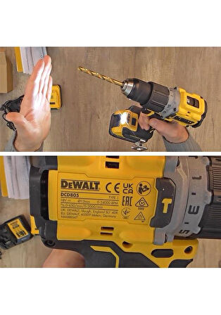 Dewalt DCD805E2T-QW 18V 2AH Li-Ion Darbeli Kömürsüz Çift Akülü Matkap