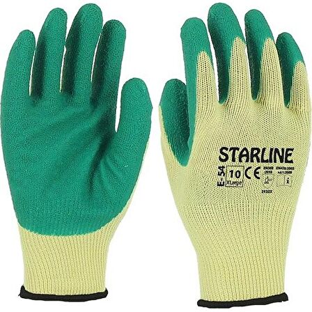 Starline Cam Eldiveni Sarı-Yeşil E-54 No:10