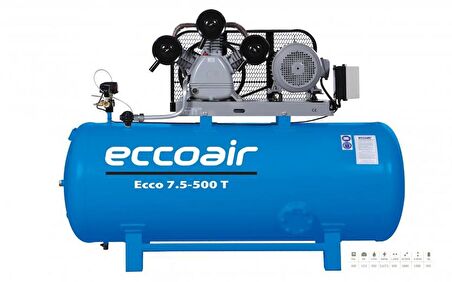 Eccoair ECCO 7,5-500 T 380Volt 500Lt Kompresör