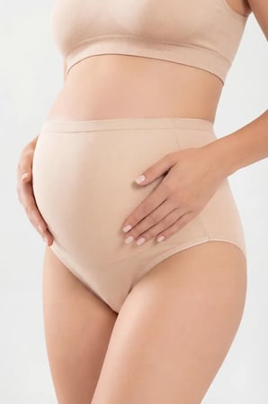 Premium Yüksek Bel Yazlık Slip Hamile Lohusa Külodu Ten Rengi Pamuklu Likralı
