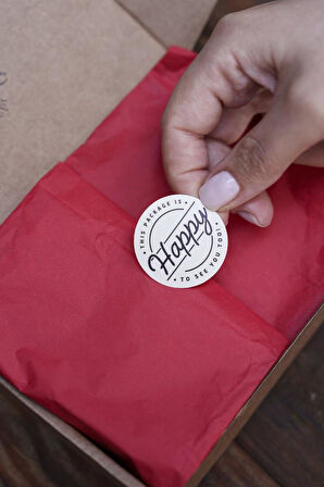 This Package is Happy To See You Too Dairesel Etiket 100 Adet