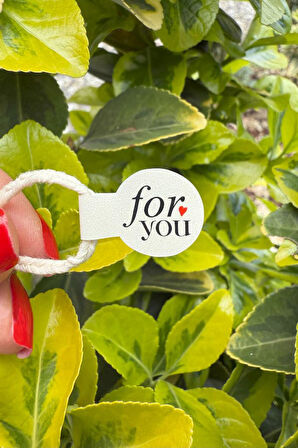 For You Model2 Krem Rengi İp Fitil Etiketi 100 Adet