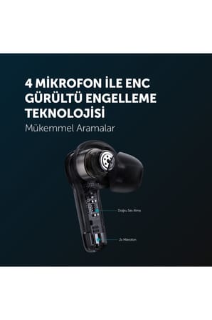 Ttec Airbeat Play Tws Bluetooth 5.0-Oyun Modu-4 Mikrofon-Enc Gürültü Engellemeli Kablosuz Kulaklık - Siyah
