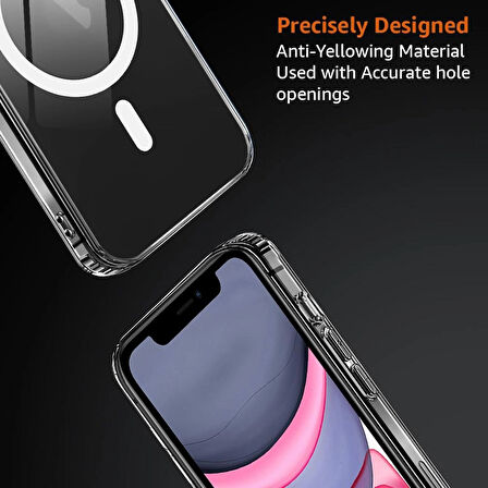 iPhone 11 Kılıf Magsafe Özellikli Şeffaf Silikon Kılıf