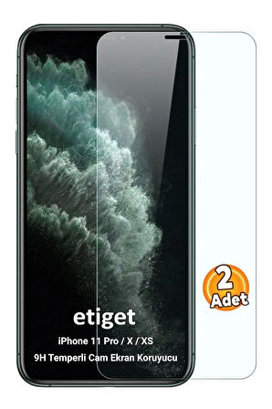 iPhone 11 Pro Temperli 9H Cam Ekran Koruyucu (2 ADET)