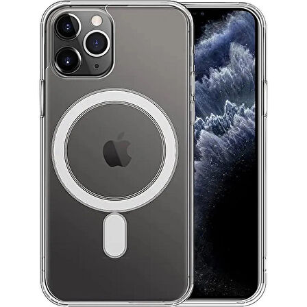 iPhone 11 Pro Kılıf Magsafe Özellikli Şeffaf Silikon Kılıf