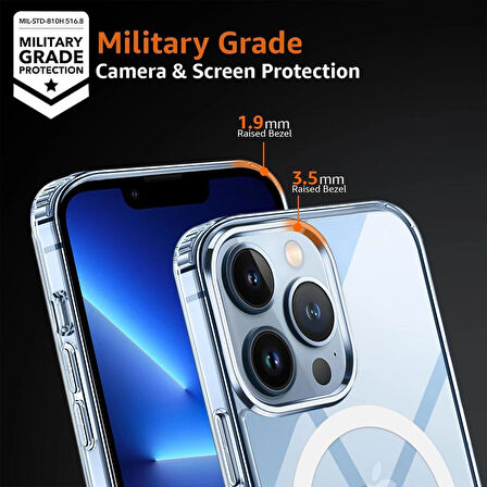 iPhone 13 Pro Max Kılıf Magsafe Özellikli Şeffaf Silikon Kılıf