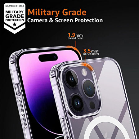 iPhone 14 Pro Kılıf Magsafe Özellikli Şeffaf Silikon Kılıf