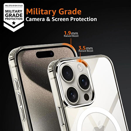 iPhone 15 Pro Max Kılıf Magsafe Özellikli Şeffaf Silikon Kılıf