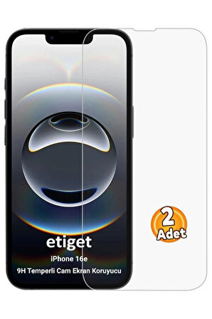 iPhone 16e Temperli 9H Cam Ekran Koruyucu (2 ADET)