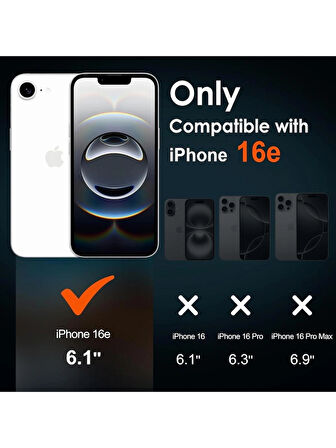 iPhone 16e Kılıf Şeffaf Silikon + Cam Ekran Koruyucu (1 Cam 1 Kılıf)