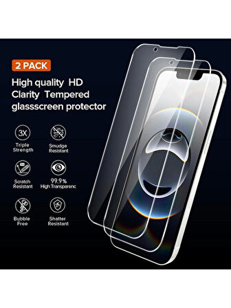iPhone 16e Kılıf Şeffaf Silikon + Cam Ekran Koruyucu (1 Cam 1 Kılıf)