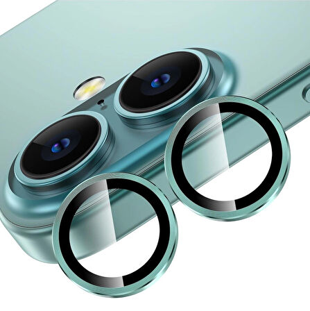 iPhone 16 / 16 Plus Kamera Lens Koruyucu ''Safir Cam & Kolay Kurulum'' (Deniz Mavisi)