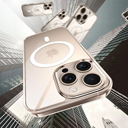 iPhone 16 Pro Max Kılıf Magsafe Özellikli Şeffaf Silikon Kılıf