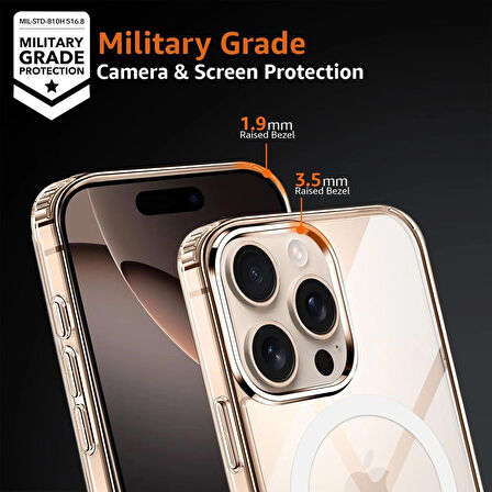 iPhone 16 Pro Kılıf Magsafe Özellikli Şeffaf Silikon Kılıf