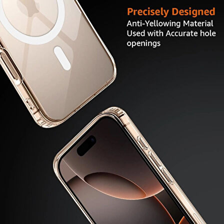 iPhone 16 Pro Kılıf Magsafe Özellikli Şeffaf Silikon Kılıf