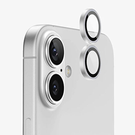 iPhone 17 Kamera Lens Koruyucu ''Safir Cam & Kolay Kurulum'' (Gümüş)