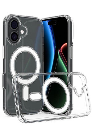 iPhone 17 MagSafe Kılıf – Manyetik Halka Destekli Şeffaf Silikon Koruyucu
