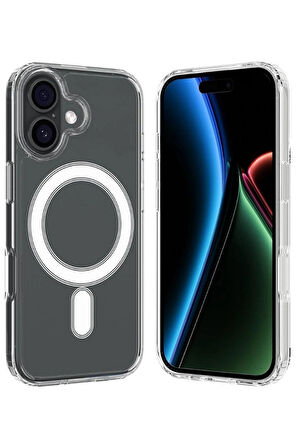iPhone 17 MagSafe Kılıf – Manyetik Halka Destekli Şeffaf Silikon Koruyucu