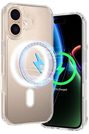 iPhone 17 MagSafe Kılıf – Manyetik Halka Destekli Şeffaf Silikon Koruyucu