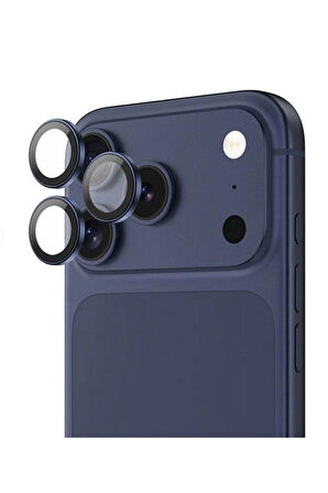 iPhone 17 Pro / 17 Pro Max Kamera Lens Koruyucu ''Safir Cam & Kolay Kurulum'' (Mavi)
