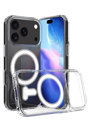 iPhone 17 Pro MagSafe Kılıf – Manyetik Halka Destekli Şeffaf Silikon Koruyucu