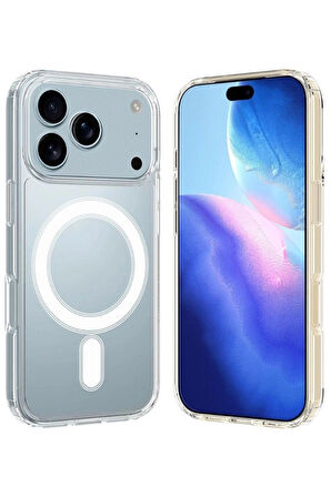 iPhone 17 Pro MagSafe Kılıf – Manyetik Halka Destekli Şeffaf Silikon Koruyucu