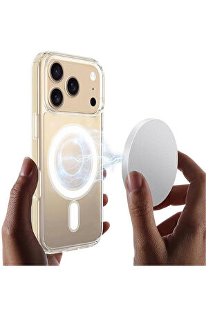 iPhone 17 Pro MagSafe Kılıf – Manyetik Halka Destekli Şeffaf Silikon Koruyucu
