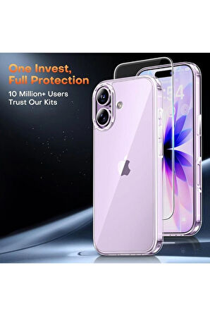 iPhone 17 Şeffaf Kılıf / Cam Ekran Koruyucu Seti