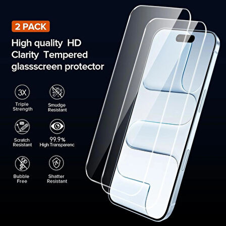 iPhone Air Şeffaf Kılıf Silikon / Cam Ekran Koruyucu Seti