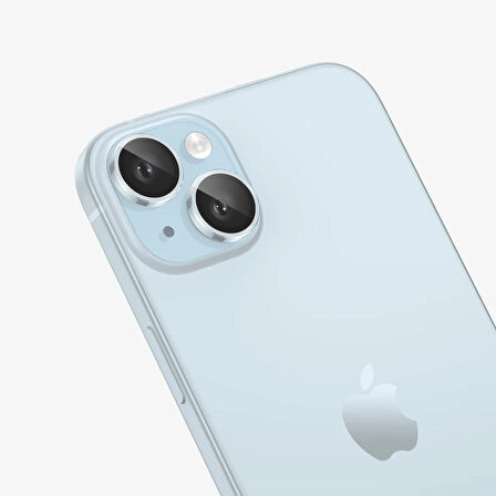 iPhone 15 / 15 Plus Kamera Lens Koruyucu ''Safir Cam & Kolay Kurulum'' (Mavi)