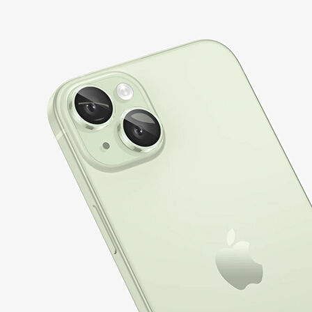 iPhone 15 / 15 Plus Kamera Lens Koruyucu ''Safir Cam & Kolay Kurulum'' (Yeşil)