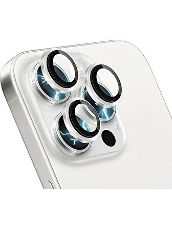 iPhone 15 Pro / 15 Pro Max Kamera Lens Koruyucu ''Safir Cam & Kolay Kurulum'' (Naturel)